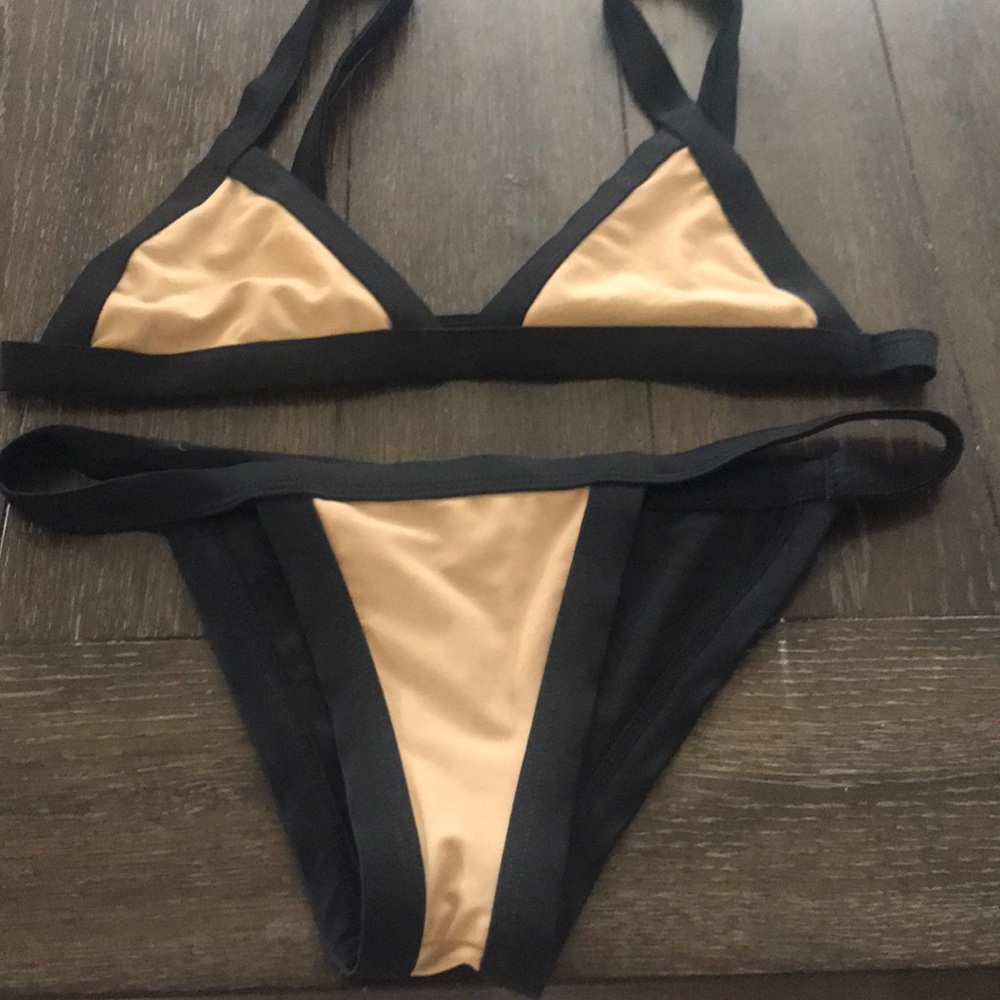 Nude And Black Bikini